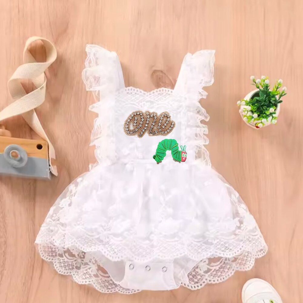The Very Hungry Caterpillar Dress First Birthday Romper Clothes outfit Jumpsuit